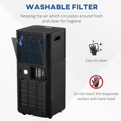 HOMCOM 8000 BTU 4-In-1 Portable Air Conditioner Unit Cooling Dehumidifying Ventilating  for Room up to 15m², with Fan, Remote, 24H Timer, Window Mount Kit, R290, A Energy Efficiency 