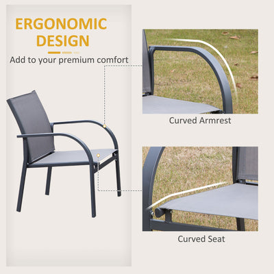 Outsunny Four-Piece Minimal Garden Patio Set - Grey 