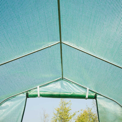 Outsunny Polytunnel Greenhouse with Windows and Door, Walk in Greenhouse for Garden, Backyard (4 x 2 M) 