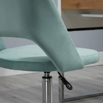 Vinsetto Mid Back Office Chair Velvet Fabric Swivel Scallop Shape Computer Desk Chair for Home Study Bedroom Green 