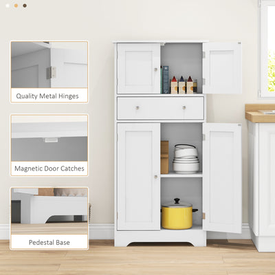 HOMCOM Multi-Storage Freestanding Kitchen Cabinet - White 