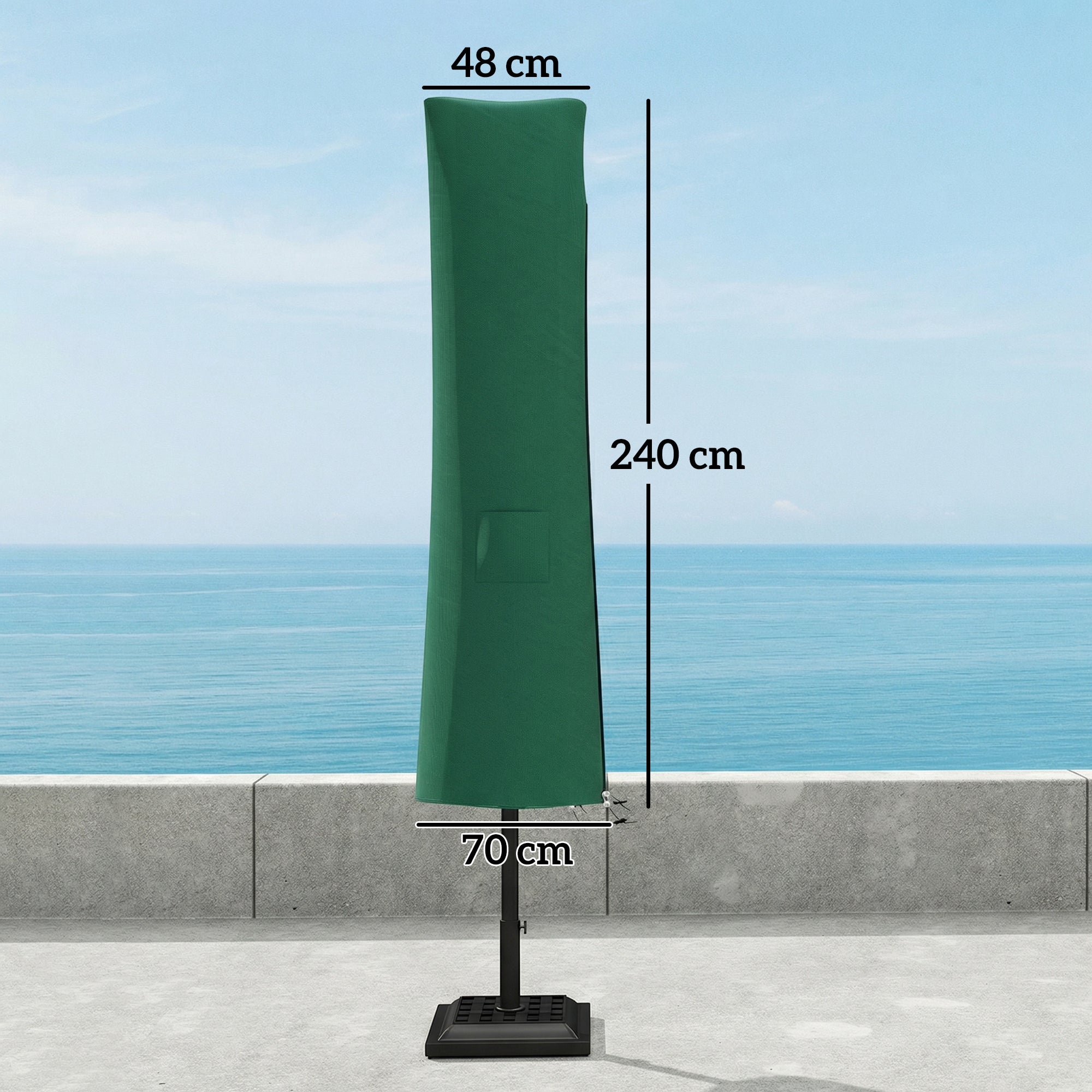 Outsunny Garden Parasol Cover, Waterproof Cantilever Banana Umbrella Protector, 240 x 48/70 cm for 3 m Cantilever Parasol 