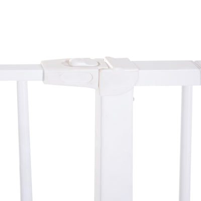 PawHut Dog Gate Pet Safety Gate Stair Barrier Pressure Fit Adjustable 76-82/86-97/101-107 cm, White 