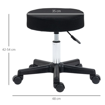 HOMCOM Hydraulic Swivel Salon Spa Stool Height Adjustable Facial Massage Tattoo with 3 Changeable Seat Covers, Black 