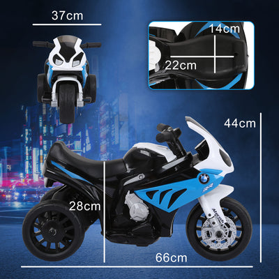 HOMCOM 6V BMW S1000RR Licensed Kids Electric Motorbike with Headlight, Music, Blue 