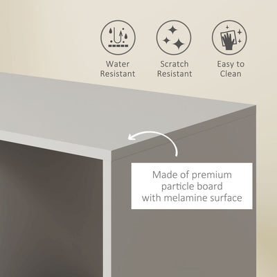 HOMCOM Open Wardrobe on Wheels with Clothes Rail, Bedroom Clothes Storage with Hanging Rod, 3 Storage Shelves, Mobile Garment Rack for Cloakroom, Hallway, Grey 