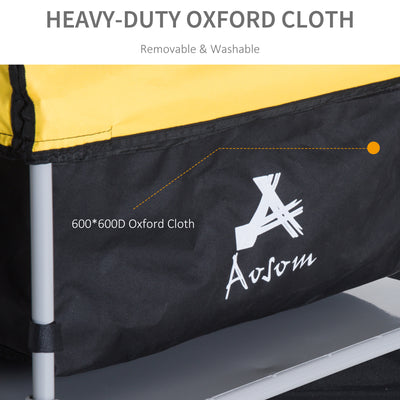 HOMCOM Bicycle Cargo Trailer, Two-Wheel Bicycle Large Cargo Wagon Trailer Oxford Fabric, Folding Storage, & Removable Cover, Yellow 