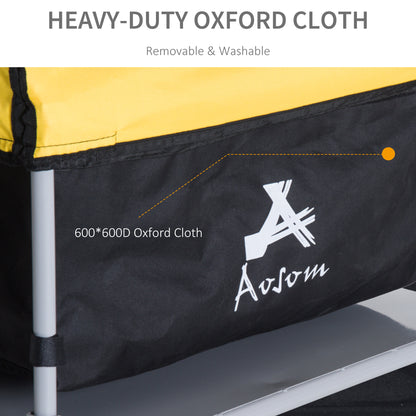 HOMCOM Bicycle Cargo Trailer, Two-Wheel Bicycle Large Cargo Wagon Trailer Oxford Fabric, Folding Storage, & Removable Cover, Yellow 