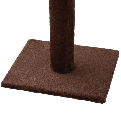 PawHut Floor to Ceiling Cat Tree for Indoor Cats 5-Tier Kitty Tower Climbing Activity Center Scratching Post Adjustable Height 230-260 cm Brown 