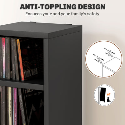 HOMCOM 204 CD Tall Narrow Media Storage Tower - Black 