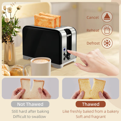 HOMCOM Retro Toaster and Kettle Set - Black 