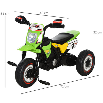 HOMCOM Toddler Pedal Motorcycle Kids Ride On Tricycle Early Learning w/ Music Lights Handlebar Stickers Exercise Boys Girls Gift for Kids 18 - 36 Months Green 