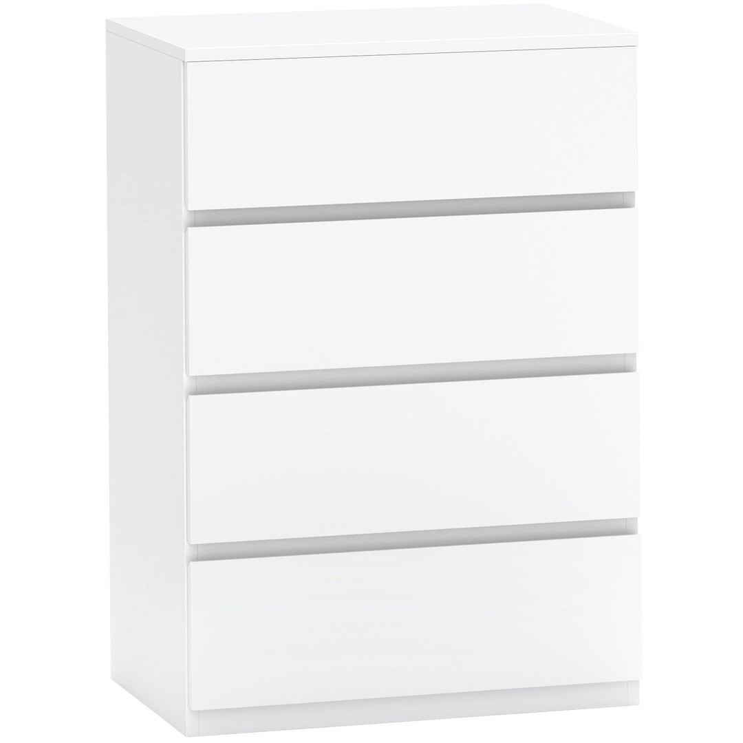 HOMCOM Chest of Drawers, 4-Drawer Storage Cabinets, Modern Dresser, Storage Drawer Unit for Bedroom 