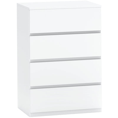 HOMCOM Chest of Drawers, 4-Drawer Storage Cabinets, Modern Dresser, Storage Drawer Unit for Bedroom 