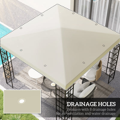 Outsunny 3 x 3(m) Gazebo Frame Replacement - Cream 