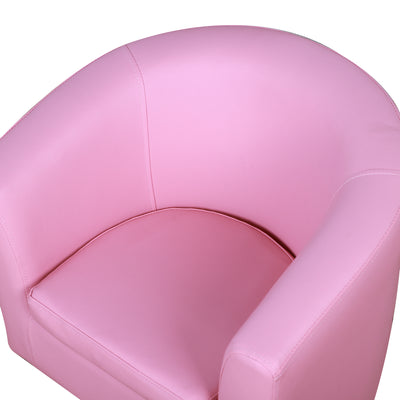 HOMCOM Kids Toddler Sofa Children's Armchair Footstool with Thick Padding, Anti-skid Foot Pads, 30 x 28 x 21cm, Pink 