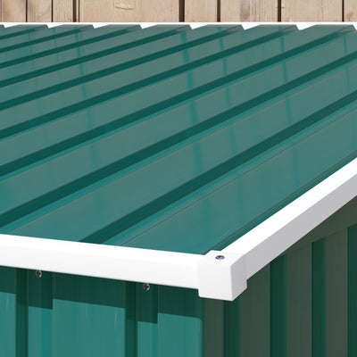Outsunny 7 x 5ft Galvanised Metal Shed, with Sliding Door - Green 