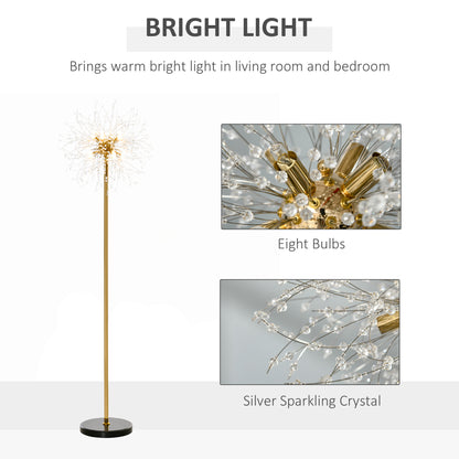 HOMCOM 160cm Dandelion-Crystallite Floor Lamp, with Foot Switch 