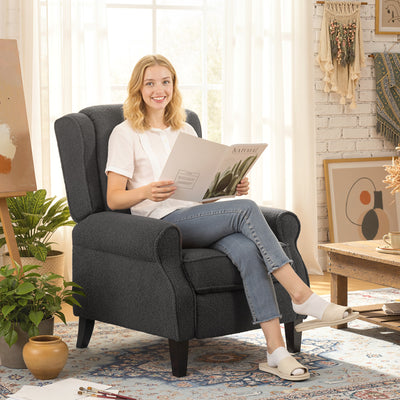 HOMCOM 132° Recliner Armchair, with Extended Footrest - Dark Grey 