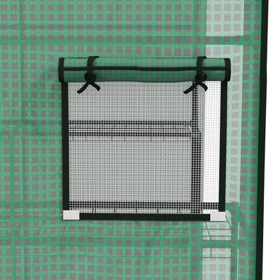 Outsunny Greenhouse Cover Replacement Walk-in PE Hot House Cover with Roll-up Door and Windows, 140 x 143 x 190cm, Green 
