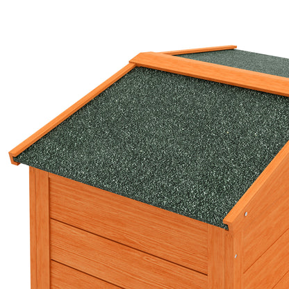 PawHut Two-Tier Rabbit Hutch with Run, Ramp, Slide-Out Tray, for Garden - Orange