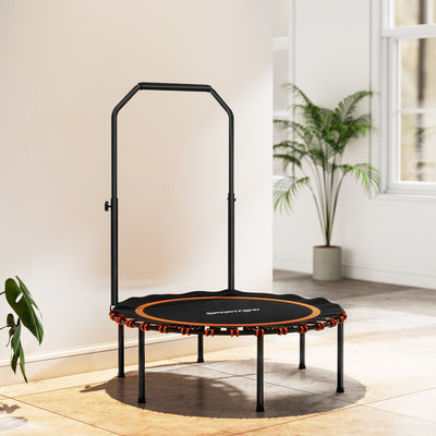 SPORTNOW 40" Foldable Fitness Trampoline Rebounder with Handle, Orange 
