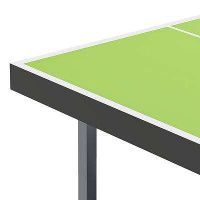 HOMCOM 6ft 182cm Mini Table Tennis Table Folding Ping Pong Table with Net Multi-Use Table for Indoor Outdoor Game, Green 