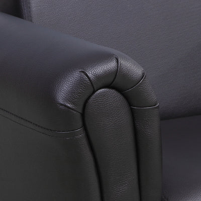 HOMCOM Toddler Chair Single Seater Kids Sofa Set, 54 x 42 x 41cm, Kids Sofa with Stool, Black 