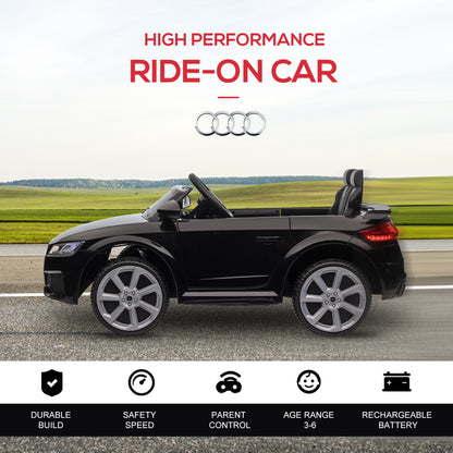 HOMCOM Kids Licensed Audi TT Ride-On Car 12V Battery w/ Remote Suspension Headlights and MP3 Player 2.5-5km/h Black 