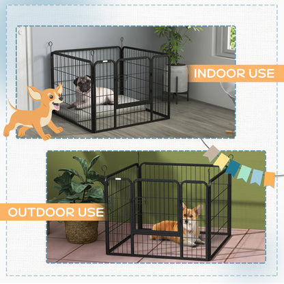 PawHut Heavy Duty Dog Playpen, 4 Panel Puppy Pen, Foldable Dog Kennel Both Indoor Outdoor Use Collapsible Design 82L x 82W x 60H (cm) 