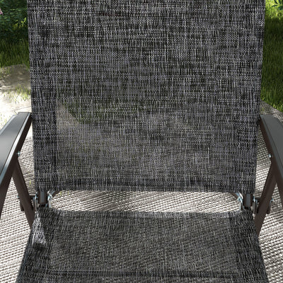 Outsunny Set of Two Folding Garden Chairs, with Fabric Mesh Seats - Grey 