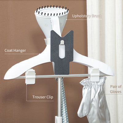 HOMCOM 1800W Standing Clothes Steamer, with Accessories - Grey 