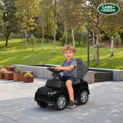AIYAPLAY Land Rover Discovery Licensed Baby Push Car, 2-in-1 Ride on Car with Push Handle and Safety Guardrail, Black 