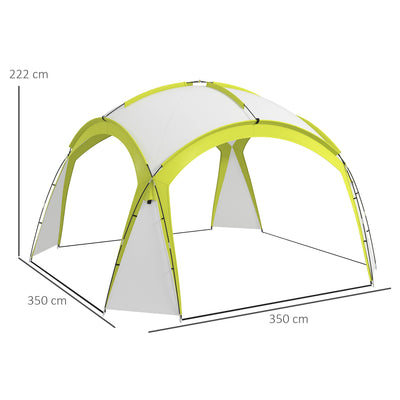 Outsunny 3.5 x 3.5M Camping Gazebo, Outdoor Event Shelter Dome Tent Garden Sun Shelter Patio Spire Arc Pavilion Camp Sun Shade, Green 