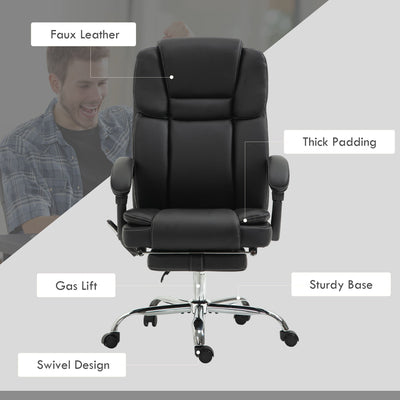 Vinsetto Six Point Vibrating Massage Office Chair - Black 
