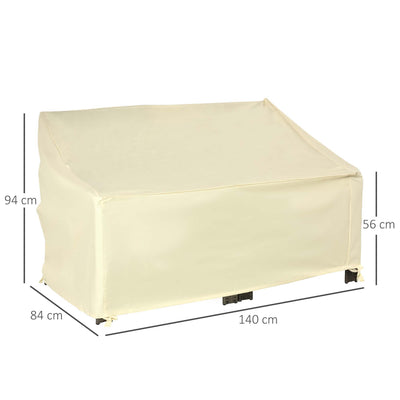 Outsunny 600D Oxford Cloth Furniture Cover, 2 Seater Sofa Protector for Garden Patio, Outdoor, Waterproof, Beige, 140L x 84W x 56/94H cm 