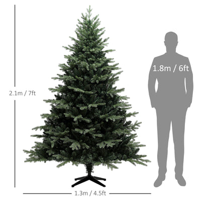 HOMCOM 7ft Artificial Spruce Christmas Tree - Green 
