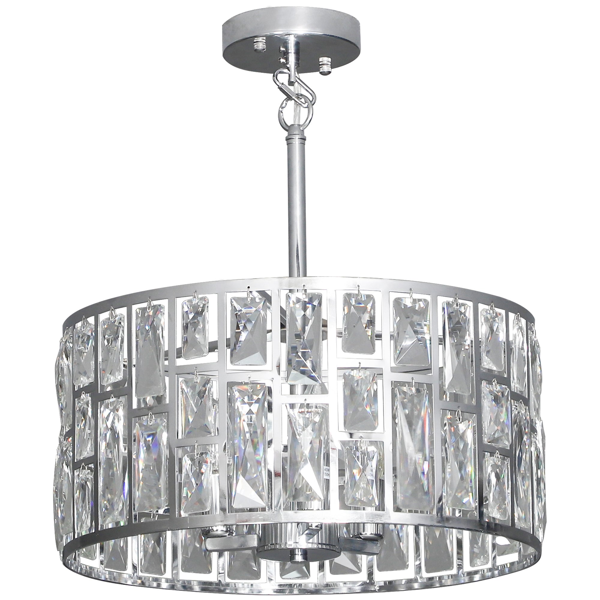 HOMCOM 72 Glass Crystallite Chandelier - Silver-Tone 