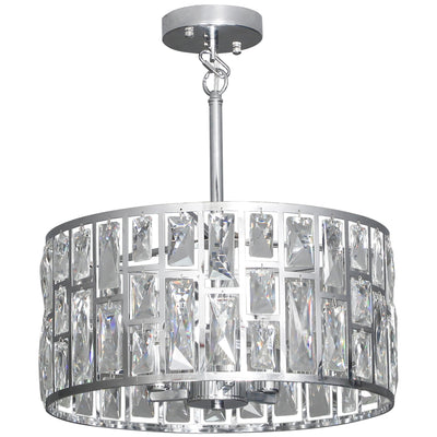 HOMCOM 72 Glass Crystallite Chandelier - Silver-Tone 