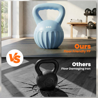 SPORTNOW Kettlebell for Strength Training Kettle Bell with Non-Slip Handle 6 kg Blue 