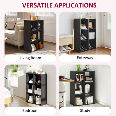 HOMCOM 6-Cube Bookshelf - Black 