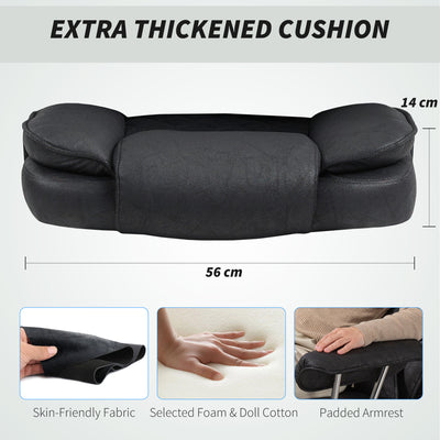 HOMCOM Leathaire Reclining Office Chair with Lumbar Support Pillow - Black 