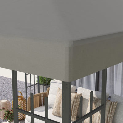 Outsunny 3 x 3(m) Gazebo Frame Replacement - Grey 