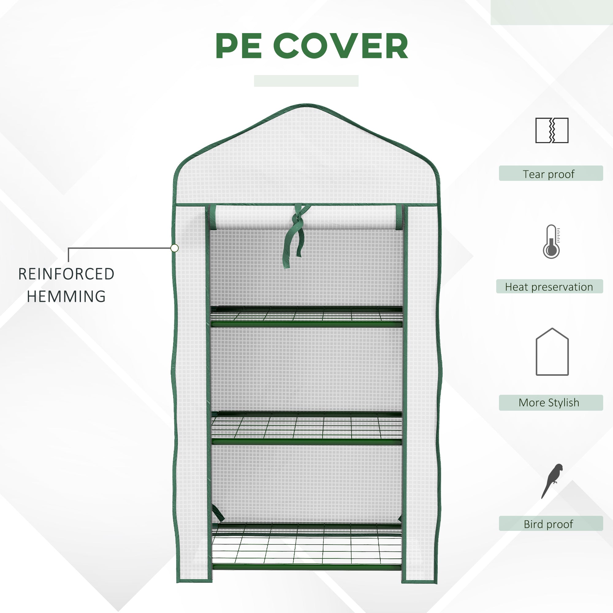 Outsunny Three-Tier Mini Greenhouse - White 