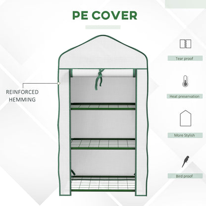 Outsunny Three-Tier Mini Greenhouse - White 