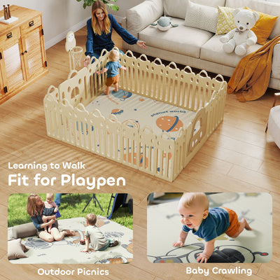 AIYAPLAY Space-Themed Baby Plat Mat Double Sided, Foldable, Water-Resistant for Outdoor/Indoor, 177 x 146 x 1.5cm 