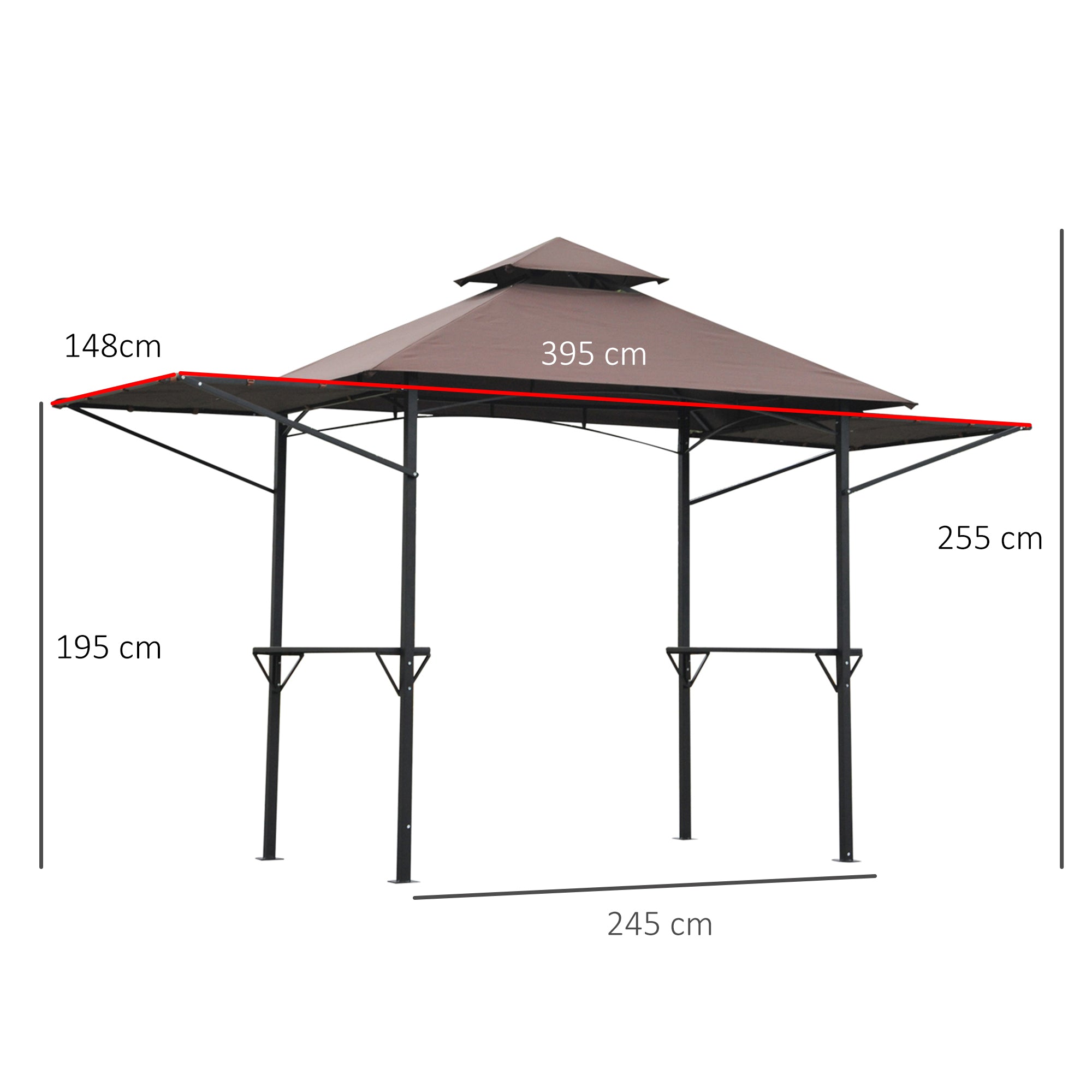 Outsunny 2.5 x 1.5m BBQ Tent Camping Picnic Gazebo Marquee Shelter Portable Waterproof 