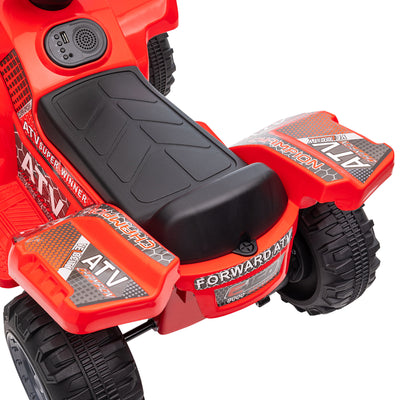 HOMCOM 6V Kids Electric Ride on Car Toddlers Quad Bike All Terrain Vehicle Toy With Music for 18-36 months Red 