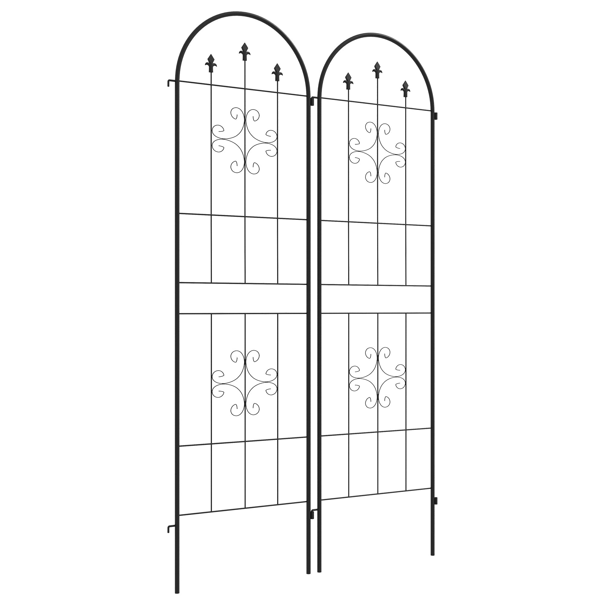 Outsunny Set of Two Spiral Anchor Garden Trellis Panels 