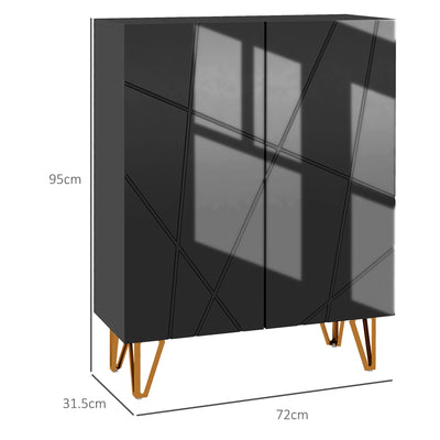 HOMCOM Narrow Shoe Storage Cabinet with Soft-Close Hinges and Adjustable Shelves for 15-20 Pairs of Shoes, Black 